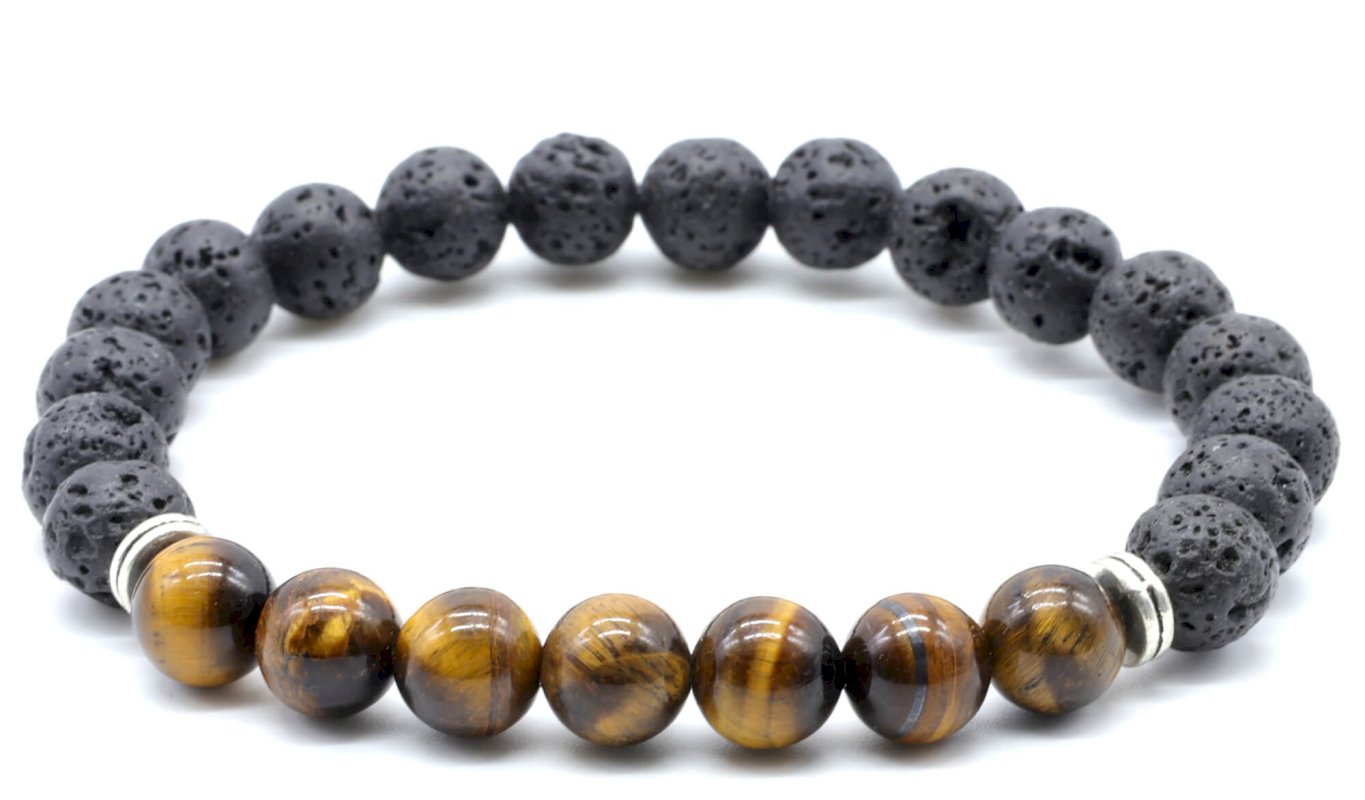 Bracelet Homme Tigre & Lave 7-Mix – Perles 8mm