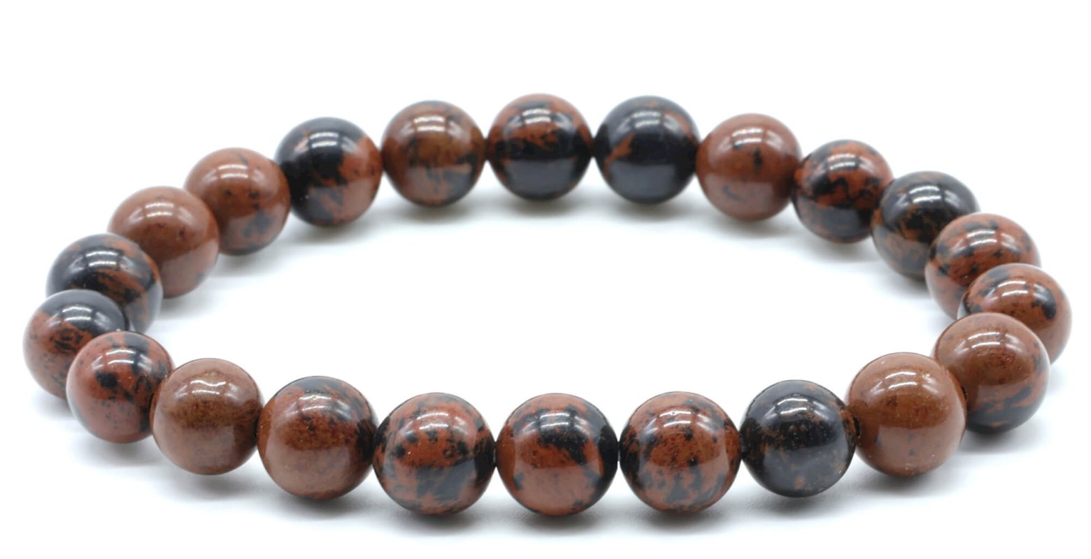 Bracelet Obsidienne Mahogany – Perles 8mm
