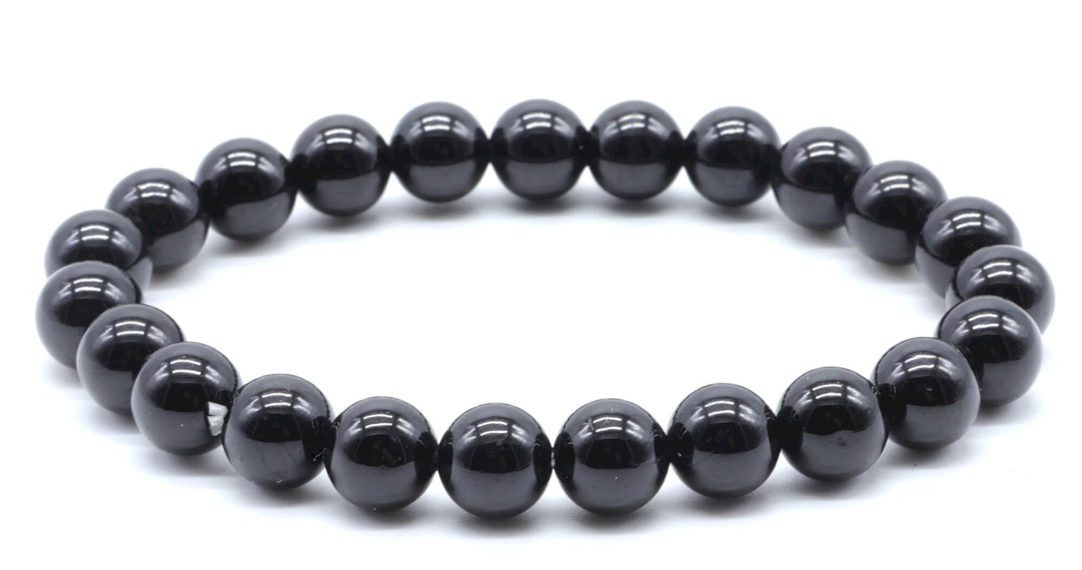 Bracelet Tourmaline Noire – Perles 8mm