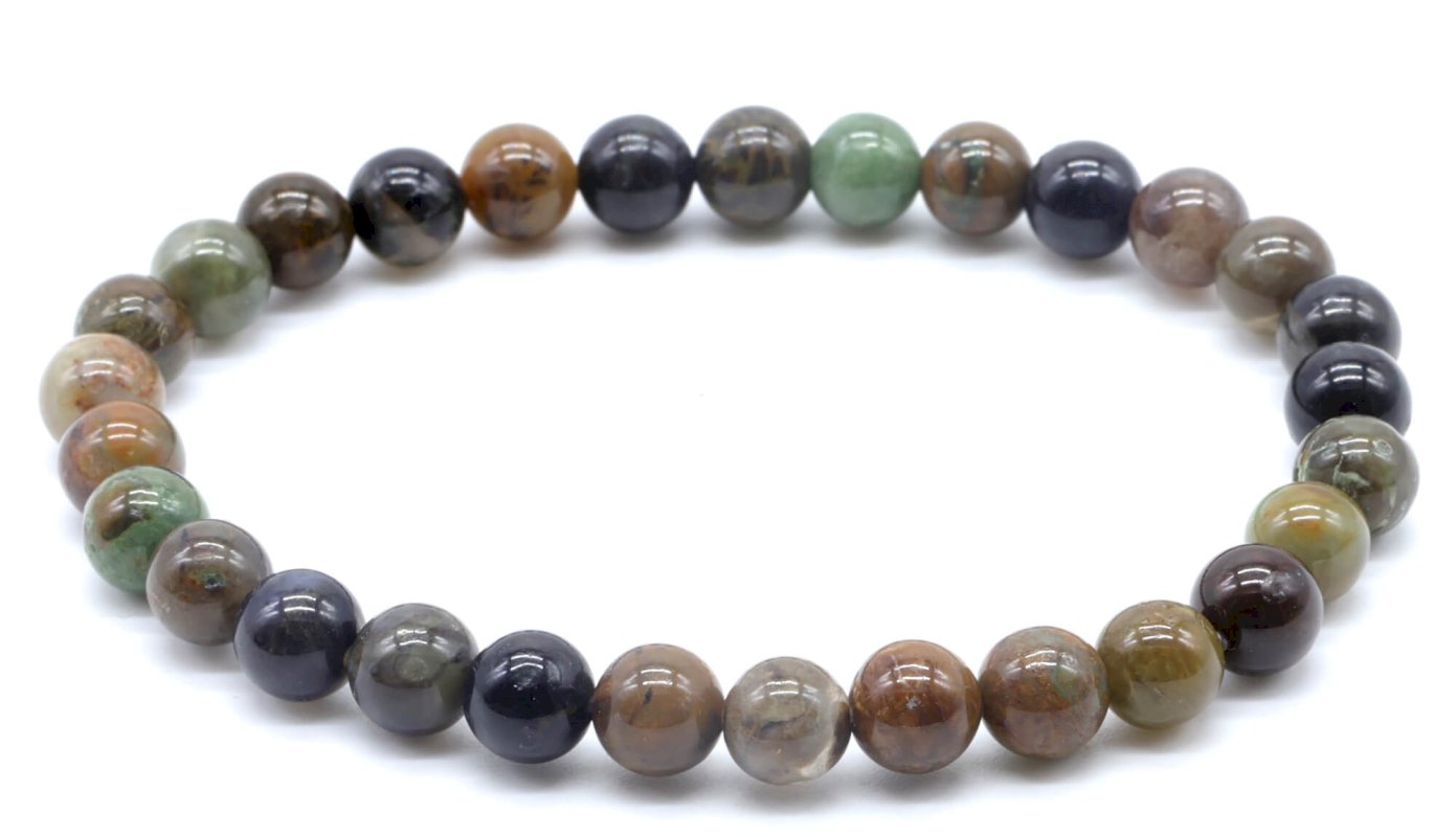 Bracelet Serpentine de Chine – Perles 6mm