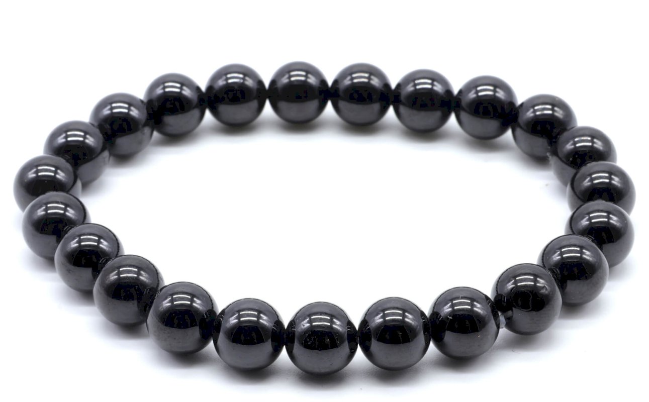 Bracelet Spinelle Noire perles 8mm