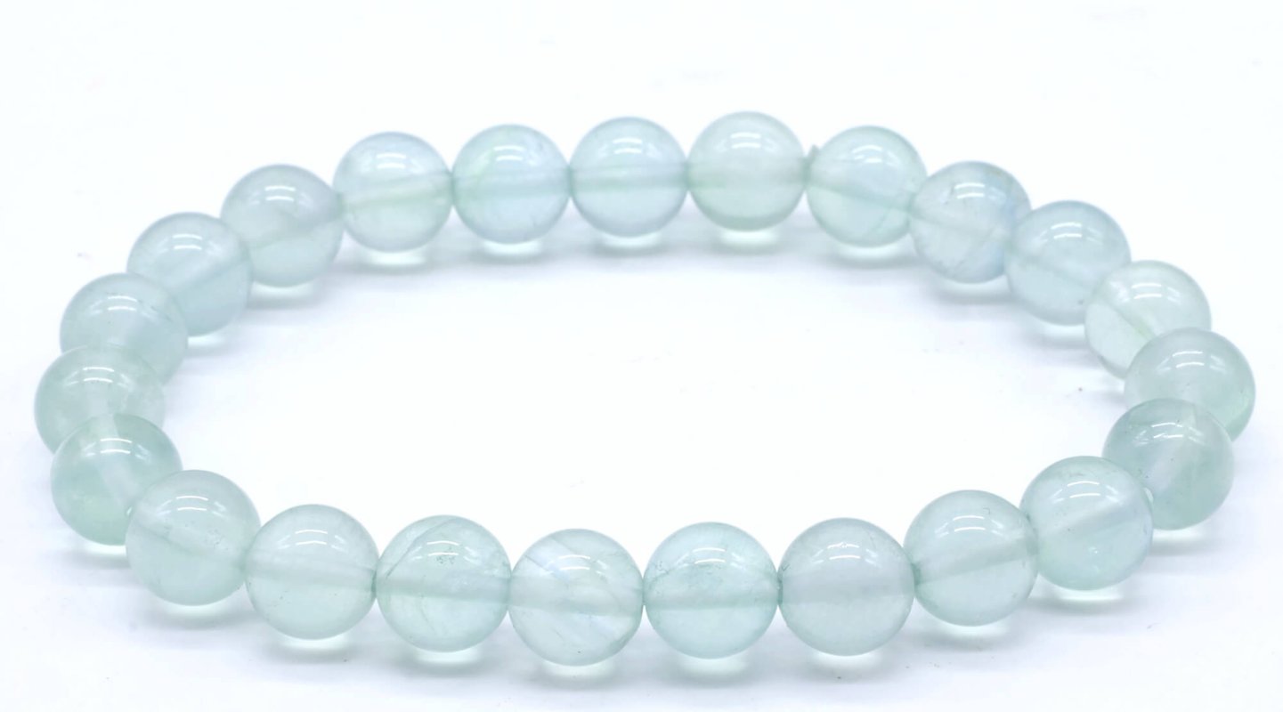 Bracelet Fluorite Bleue 'AA' – Perles 8mm