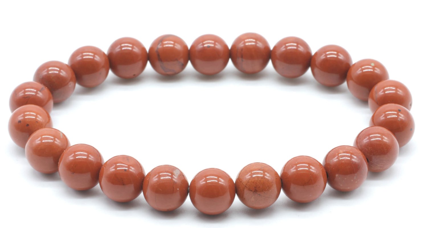 Bracelet Jaspe Rouge – Perles Naturelles 8mm