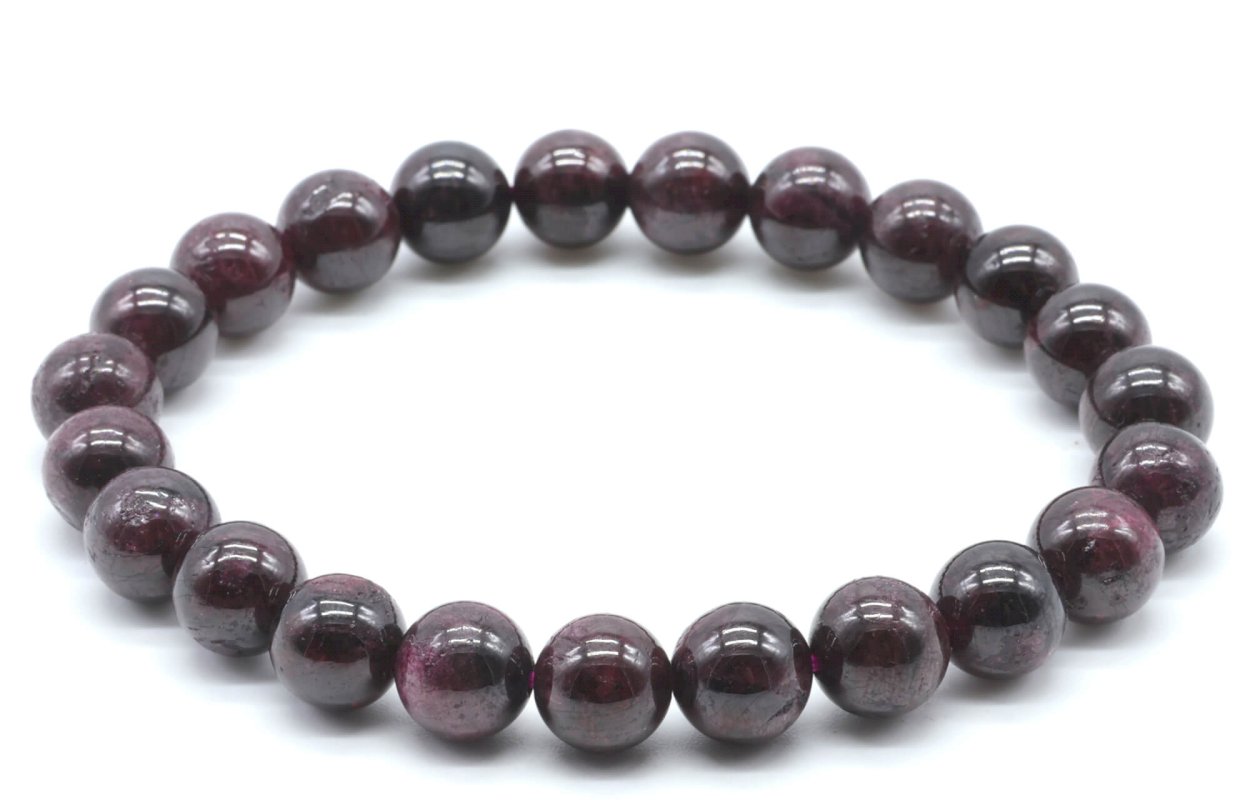 Bracelet Grenat – Perles 8mm