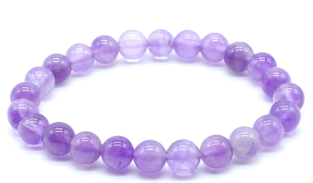Bracelet 'Purple Light' Améthyste perles 8mm