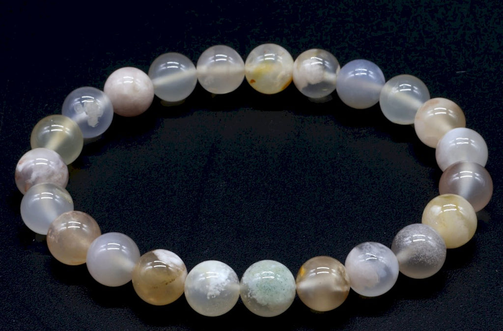 Bracelet Agate Cerise perles 8mm