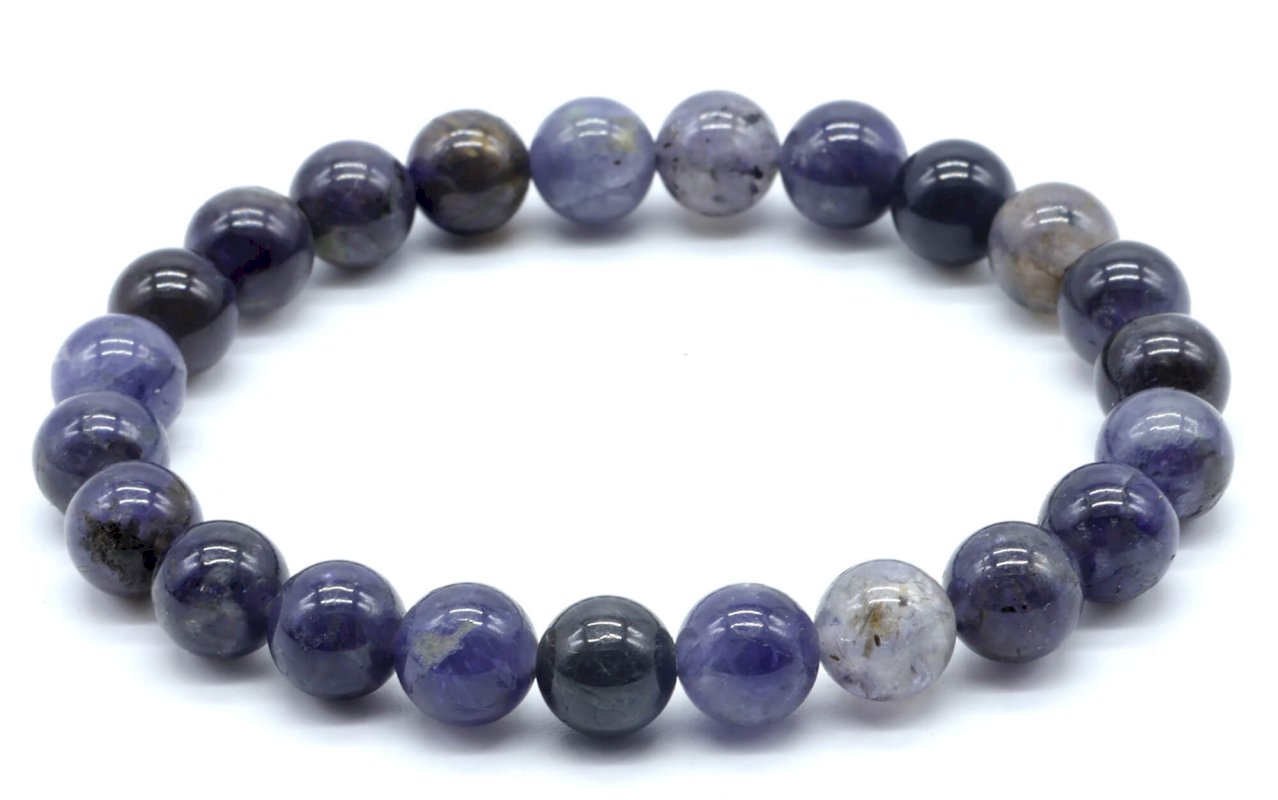 Bracelet Cordiérite – Perles 8mm