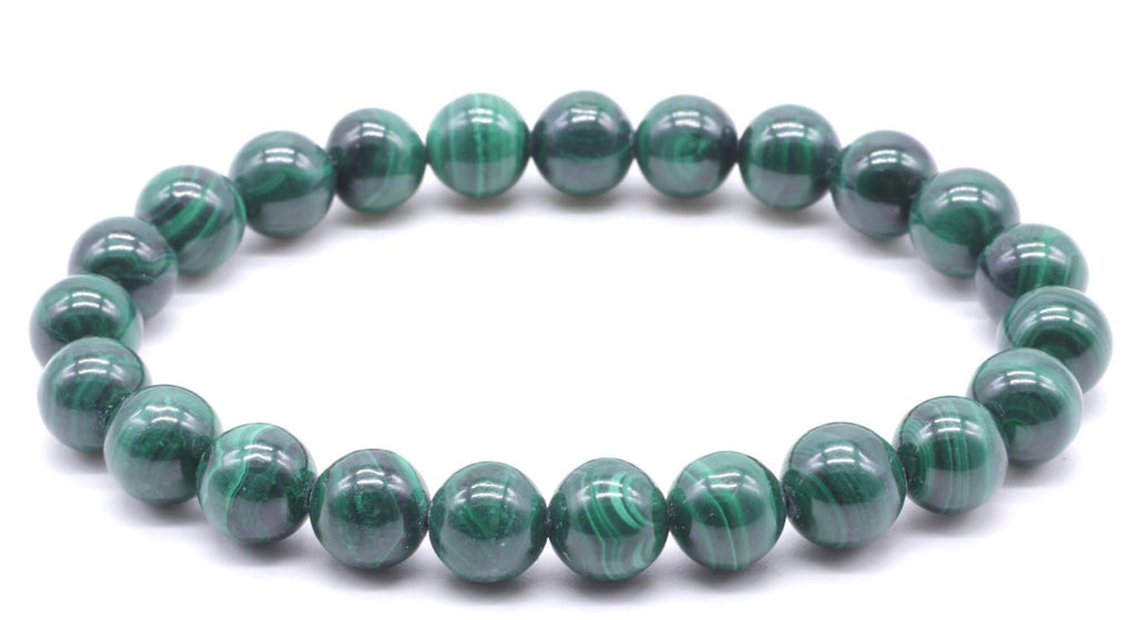 Bracelet 'Dark' Malachite 'AA' – Perles 8mm