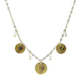 Collier Acier Doré Pierre Naturelle Howlite – Pendentif 3 Disques