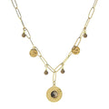 Collier Femme Acier Doré Pierre Naturelle Jaspe – Pendentif & Breloques