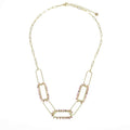 Collier Acier Inoxydable Pierres Naturelles Rhodonite