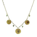 Collier Acier Doré Pierre Naturelle Turquoise d'Afrique – Pendentif 3 Disques