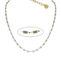 Collier Femme Acier 316L Perles de Cristal Gris