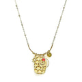 Collier Femme Acier Étoile & Breloques Pierre Naturelle Agate Rouge