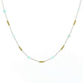 Collier Femme Acier Pierre Naturelle Amazonite & Breloques