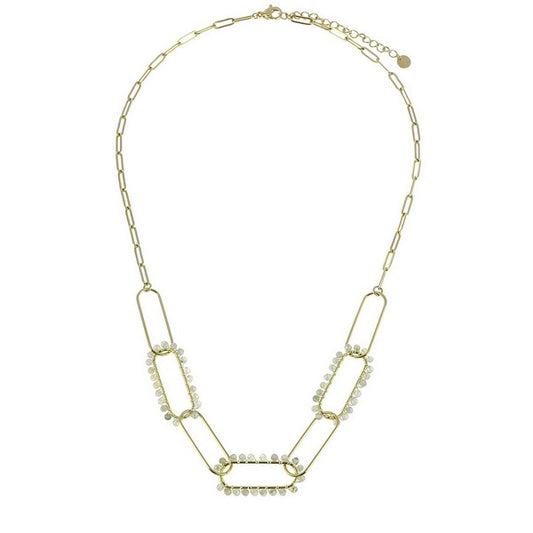 Collier Acier Inoxydable Pierres Naturelles Labradorite