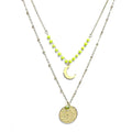 Collier Femme Breloques Cristal Vert - Acier Inoxydable