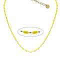 Collier Femme Acier 316L Perles de Cristal Jaune