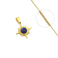 Collier Étoile Acier Inoxydable Pierre Naturelle Lapis Lazuli 6mm