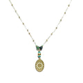 Collier Acier Doré Pierre Naturelle Turquoise d'Afrique – Pendentif Soleil