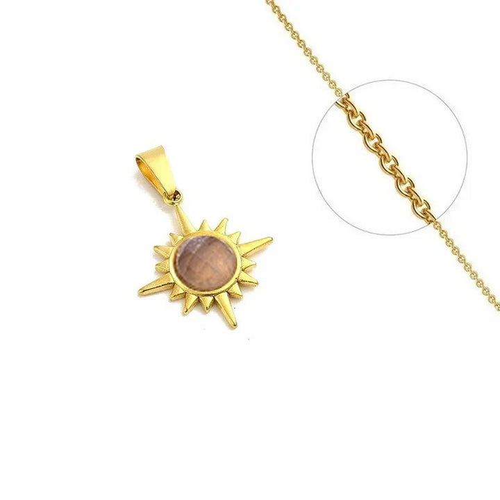 Collier Acier Inoxydable Étoile & Améthyste – Pierre Naturelle 6mm
