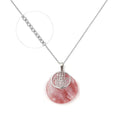 Collier Femme Main de Fatma Quartz Rose - Chaîne Acier Inoxydable