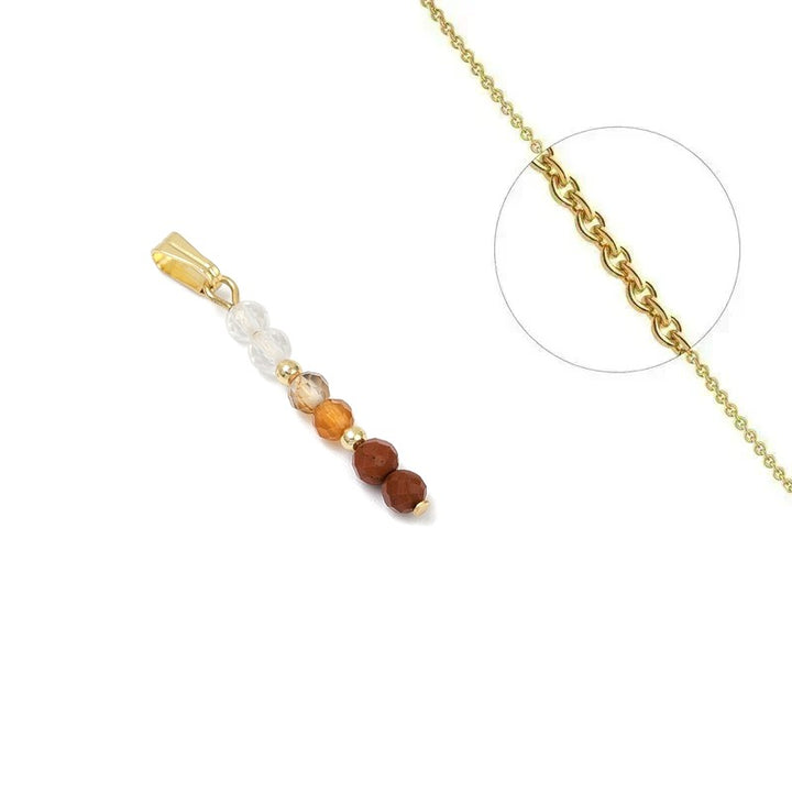 Collier Acier Inoxydable Pierres Naturelles Cristal Cornaline Jaspe Rouge 3mm