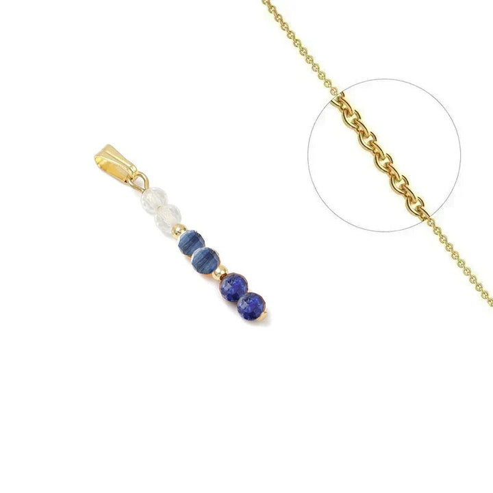 Collier Acier Inoxydable Cristal & Lapis Lazuli – Pierre Naturelle