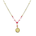 Collier Femme Tête de Tigre Rhodonite - Acier Inoxydable 316L