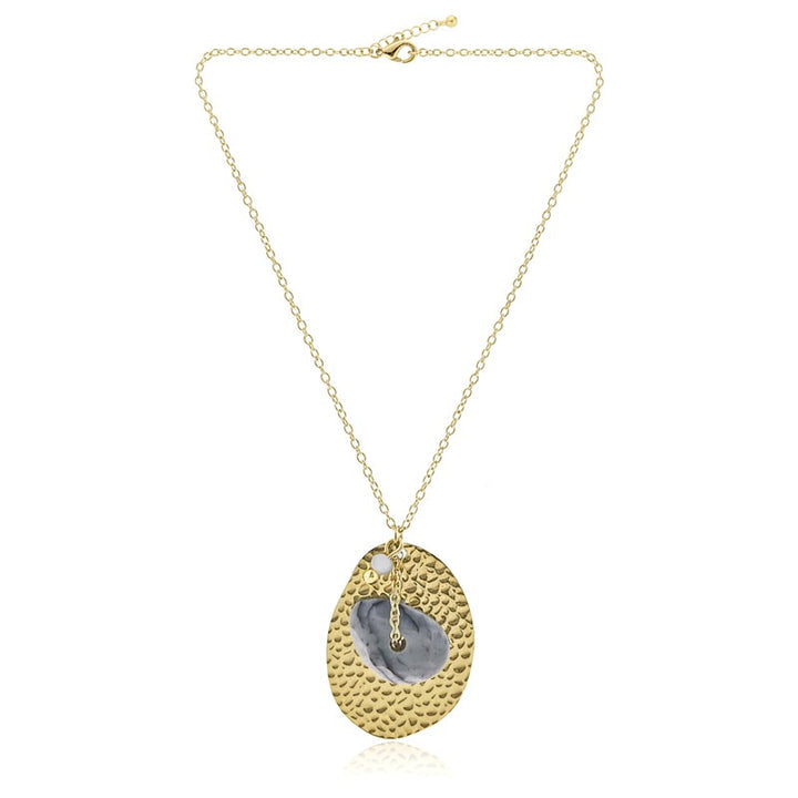 Collier Femme Pierre Jaspe Picasso & Chaîne - Acier Inoxydable 316L