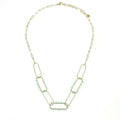 Collier Acier Inoxydable Pierres Naturelles Amazonite