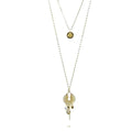 Collier Femme Acier Doré Pierre Naturelle Howlite & Breloques