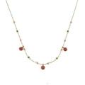 Collier Femme Breloque Émail & Rhodonite - Chaîne Fine Acier Inoxydable