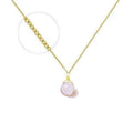 Collier Plaqué Or Pierre Naturelle Quartz Rose 9mm