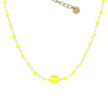 Collier Femme Acier 316L Pierre Naturelle Gemme Jaune