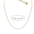 Collier Femme Acier 316L Perles de Cristal Rose