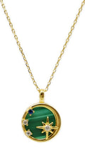 Collier Argent 925 Malachite & Étoiles - Plaqué Or