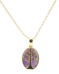 Collier Argent 925 Améthyste & Arbre de Vie - Plaqué Or