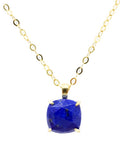 Collier Argent 925 Lapis Lazuli Carré - Plaqué Or