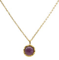 Collier Argent 925 Améthyste Ronde - Plaqué Or