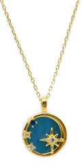Collier Argent 925 Apatite & Etoiles - Plaqué Or
