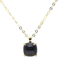 Collier Argent 925 Onyx Carré - Plaqué Or
