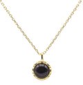 Collier Argent 925 Onyx Ronde - Plaqué Or