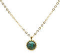 Collier Argent 925 Turquoise Ronde - Plaqué Or