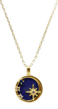 Collier Argent 925 Lapis Lazuli & Étoiles - Plaqué Or