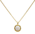 Collier Argent 925 Pierre de Lune Ronde - Plaqué Or