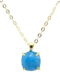 Collier Argent 925 Apatite Carrée - Plaqué Or