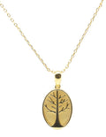 Collier Argent 925 Citrine & Arbre de Vie - Plaqué Or