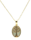 Collier Argent 925 Labradorite & Arbre de Vie - Plaqué Or