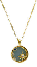 Collier Argent 925 Aigue Marine & Etoiles - Plaqué Or